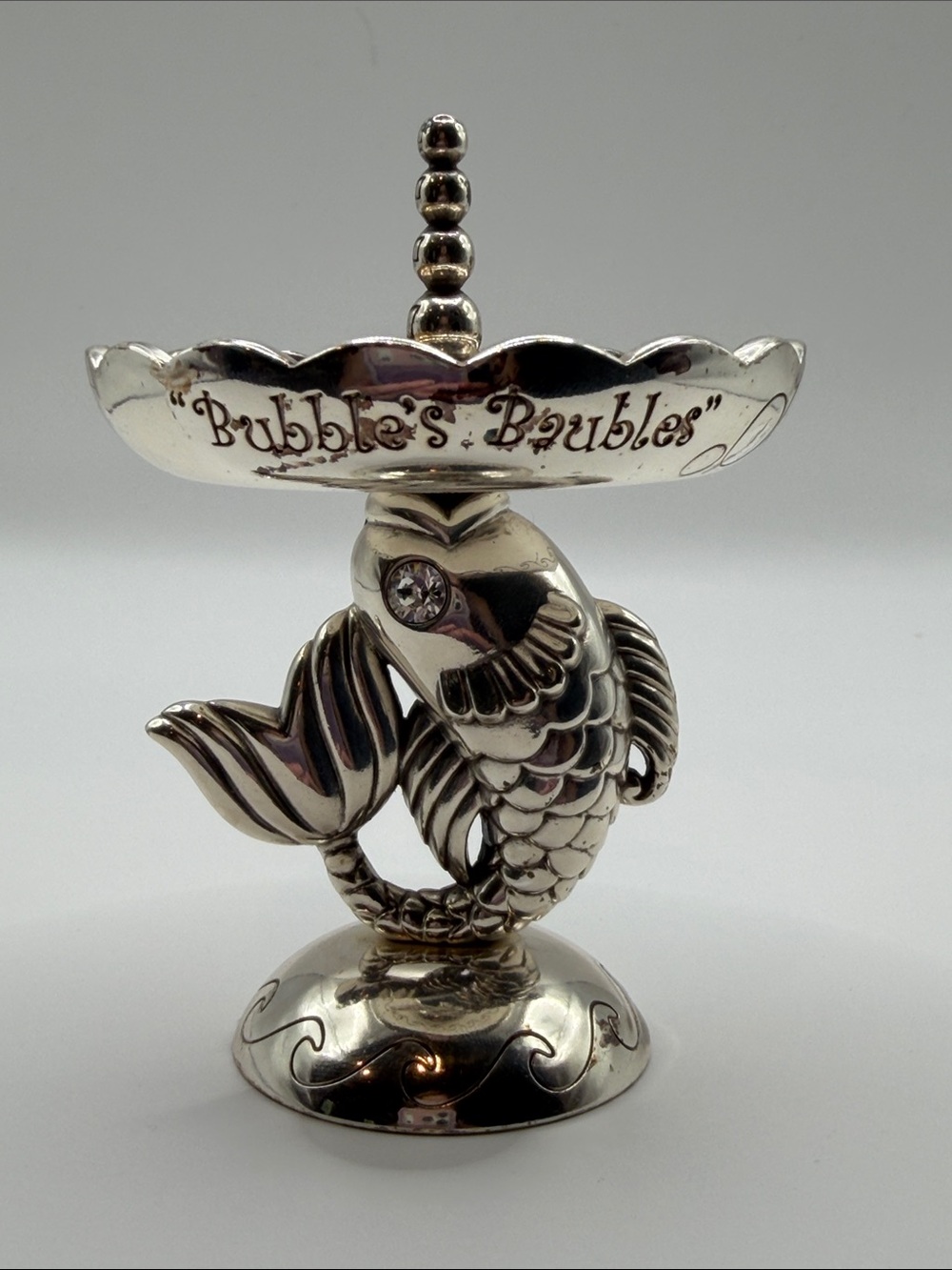 RETIRED & RARE Brighton Bubble’s Baubles Silver Fish Trinket Dish
